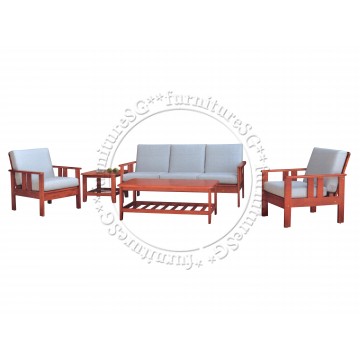 1+1+3 Seater Wooden Sofa Set WS1032
